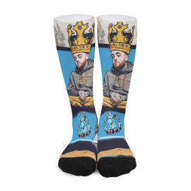 *G.O.A.T KINGS* BLUE SLIDE MAC Unisex Long Socks - WestXSREZ & Electronics