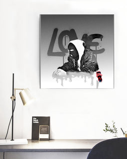 *SKI-MASK LOVE * [ FADED ] Framed Single Piece Mural | Square - WestXSREZ & Electronics