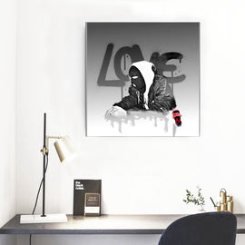 *SKI-MASK LOVE * [ FADED ] Framed Single Piece Mural | Square - WestXSREZ & Electronics