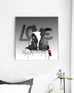 *SKI-MASK LOVE * [ FADED ] Framed Single Piece Mural | Square - WestXSREZ & Electronics