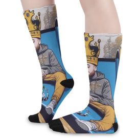 *G.O.A.T KINGS* BLUE SLIDE MAC Unisex Long Socks - WestXSREZ & Electronics