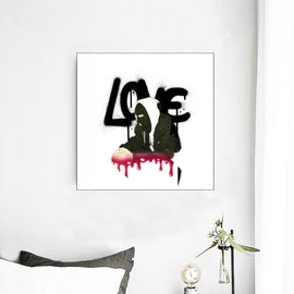 "Ski mask Love" A Dom Sinatra Original Canvas Print Framed Single Piece Mural | Square For WESTXSREZ - WestXSREZ & Electronics